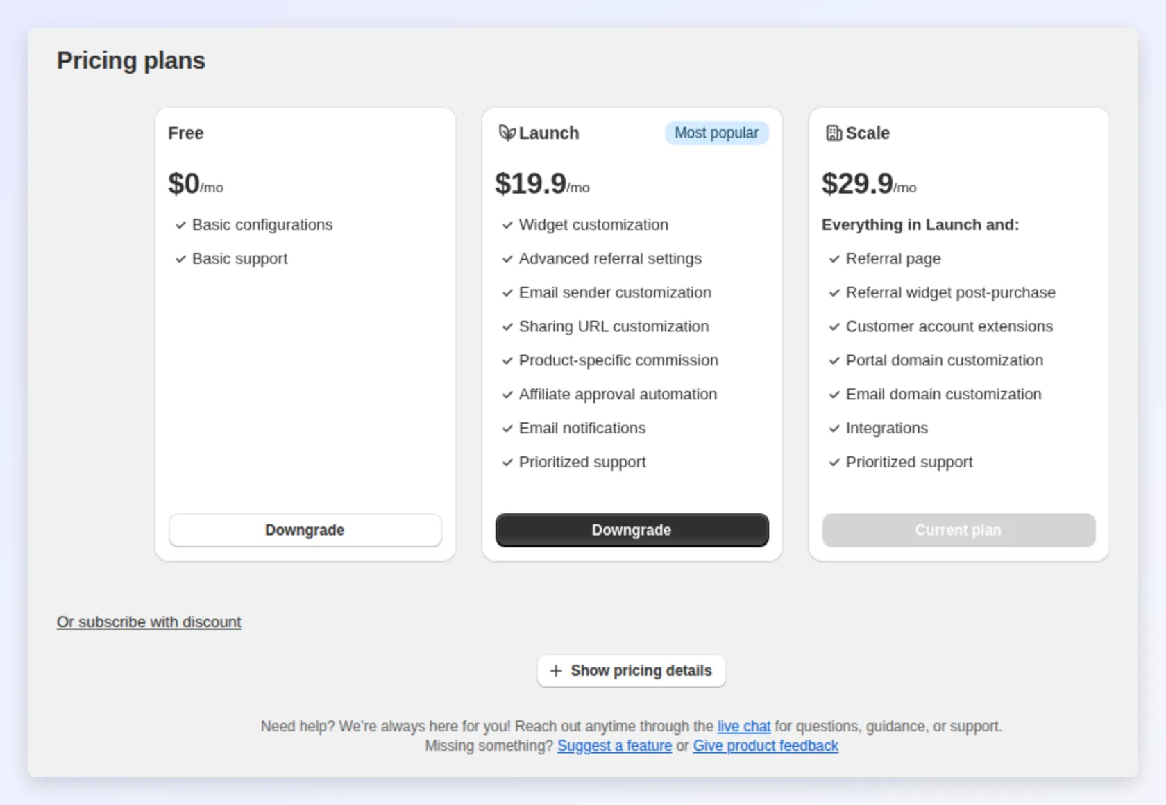 Bloop pricing plans