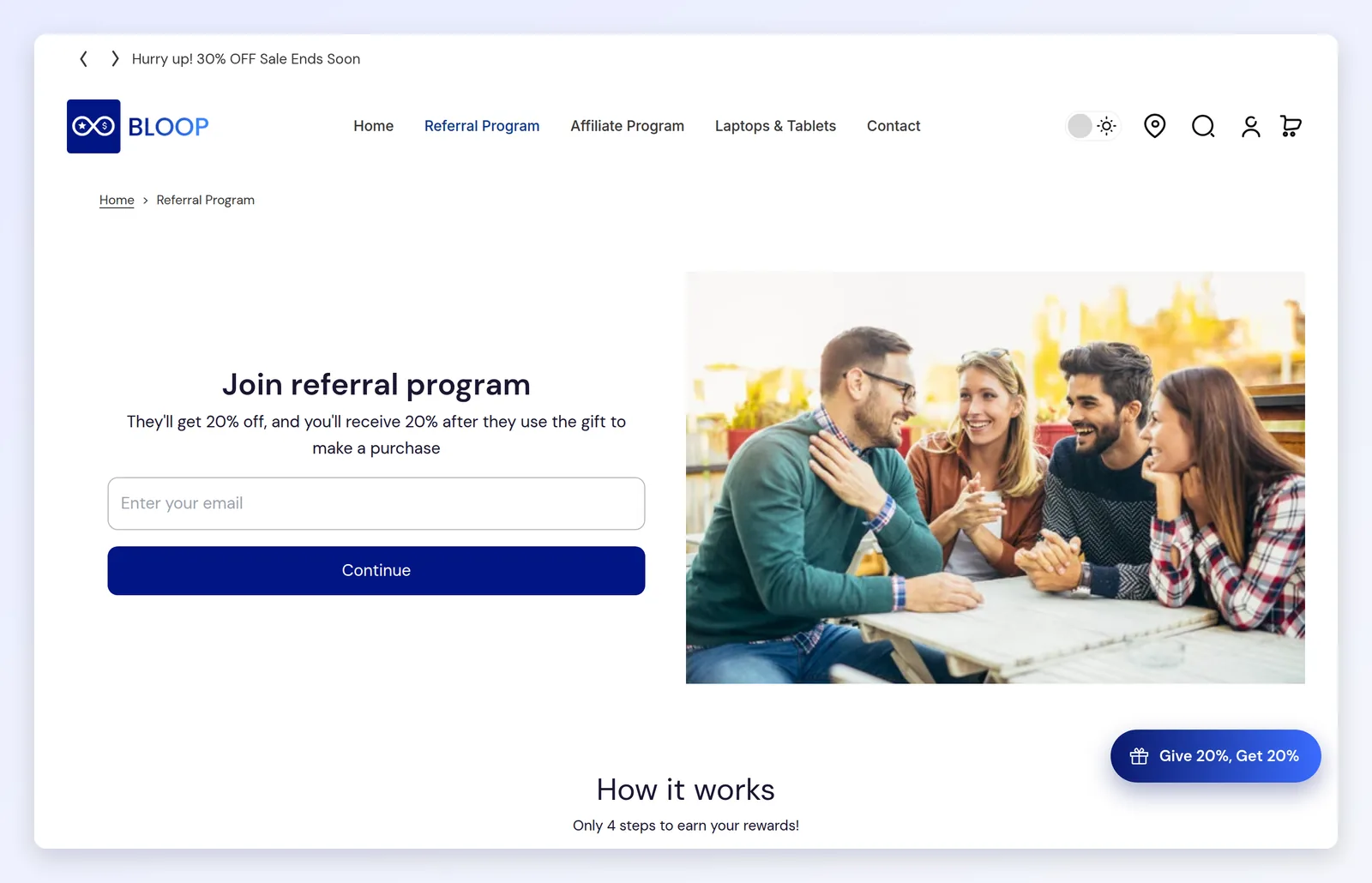 A permanent referral page